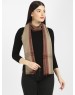 Women plain design with side border brown 